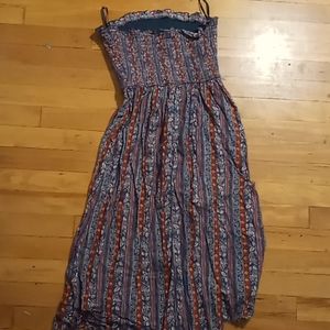 Strapless dress, size S red and blue